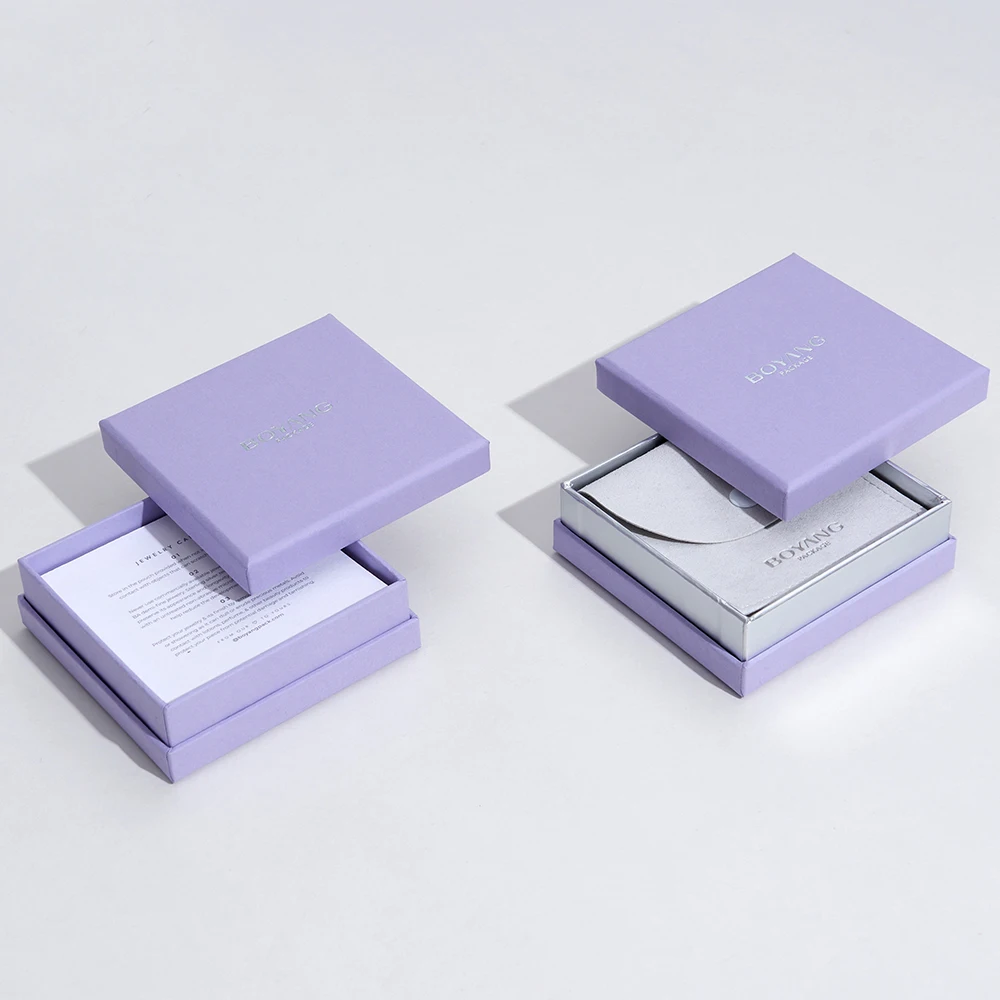 Customized Small Lid and Base Jewelry Paper Packaging Box with Paper Bag