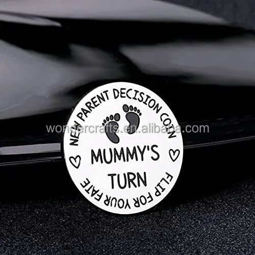 Christmas Birthday Gifts Mothers Fathers Day Mom Dad coin Funny New Mummy Daddy Make Decision Coin Gifts for First Time Parent