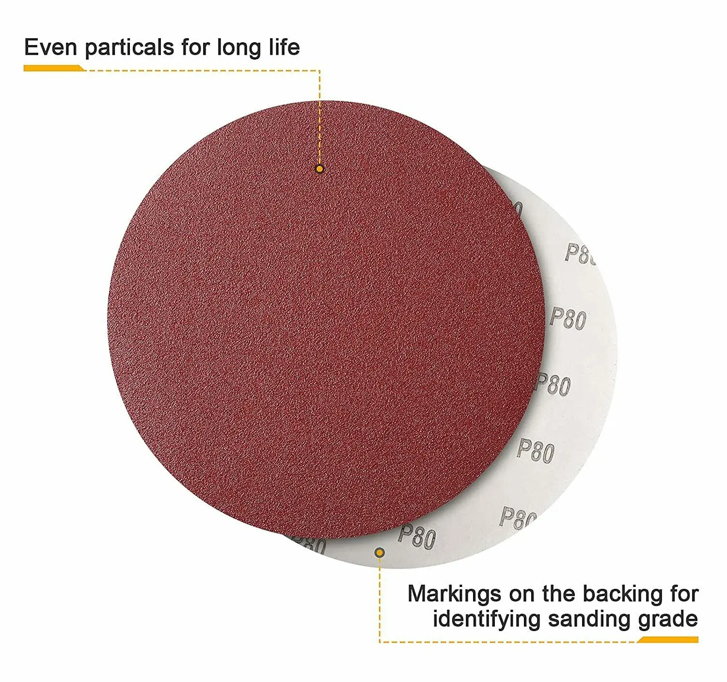100pcs-set 1200pcs-corton 6 in PSA Aluminium Oxide Sanding Discs 60-1000 Grit with High Hardness Resin Bonded Paper Backing