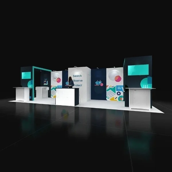 High quality custom Expo Modular Advertising exhibition Pop-up fabric Trade show light box display