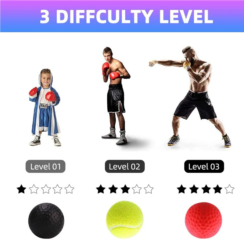Boxing Reflex Ball Head Band Fighting Speed Training Punch Ball MMA Sanda Boxer Hand Eye Training Set For Gym Muay Thai Exercise