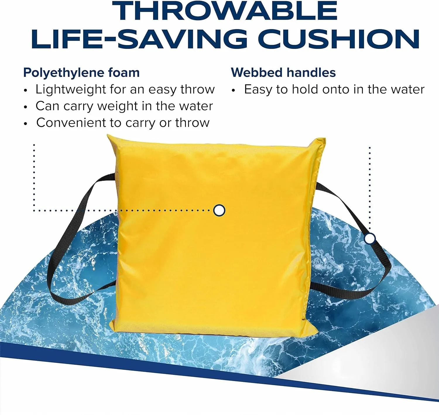 Throwable Floatation Foam Cushion, Throw Preserver Boat Cushion, Throwable Boat Cushion Safety Device