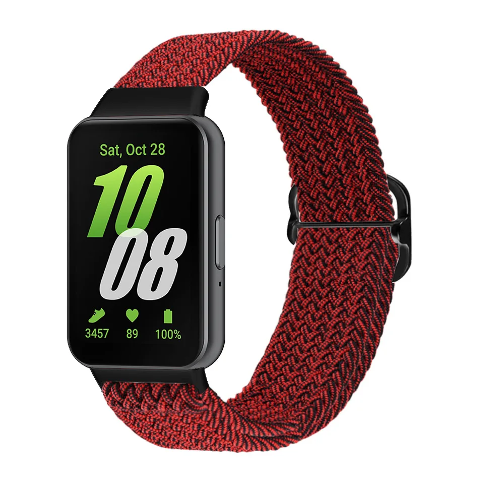 NEW Nylon Braided Metal Buckle Watch Strap For Samsung Galaxy Fit 3 Adjustment Watch Band Replacement Bracelet Metal Connector