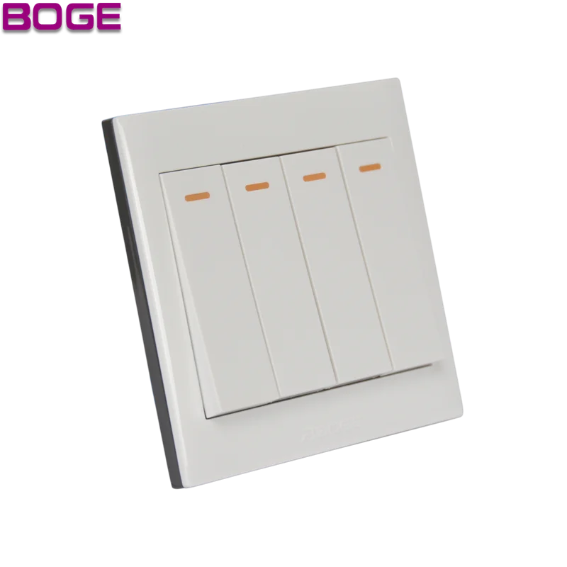 BOGE switch light 4 gang 1 way power new design modern normal wall switches