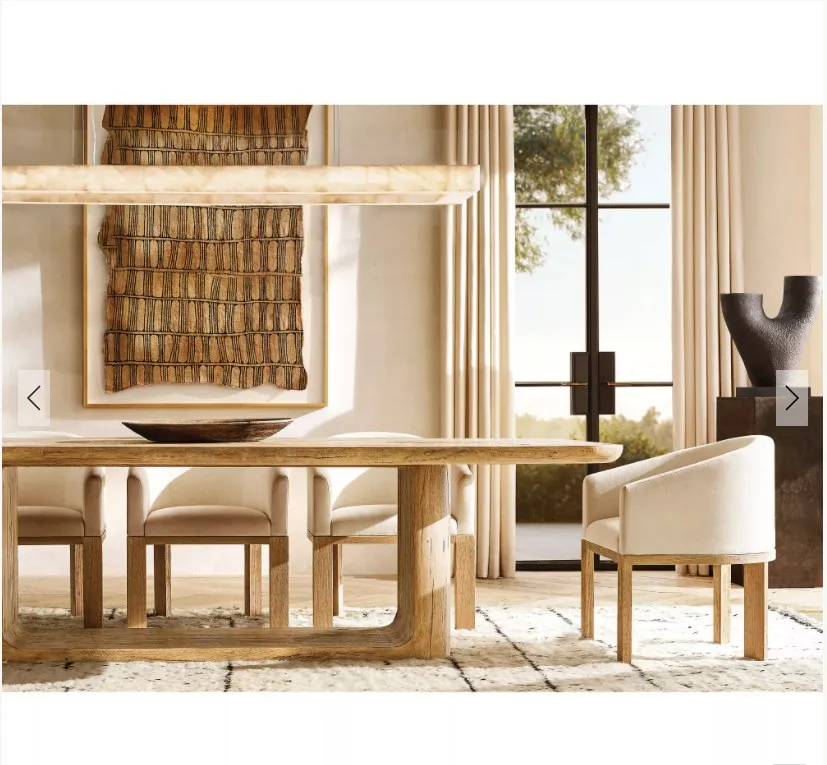 Luxury Dining Table Living Room Furniture Sets Open Rectangular Dining Table Fabric Antique Modern Household Customized Size Cm