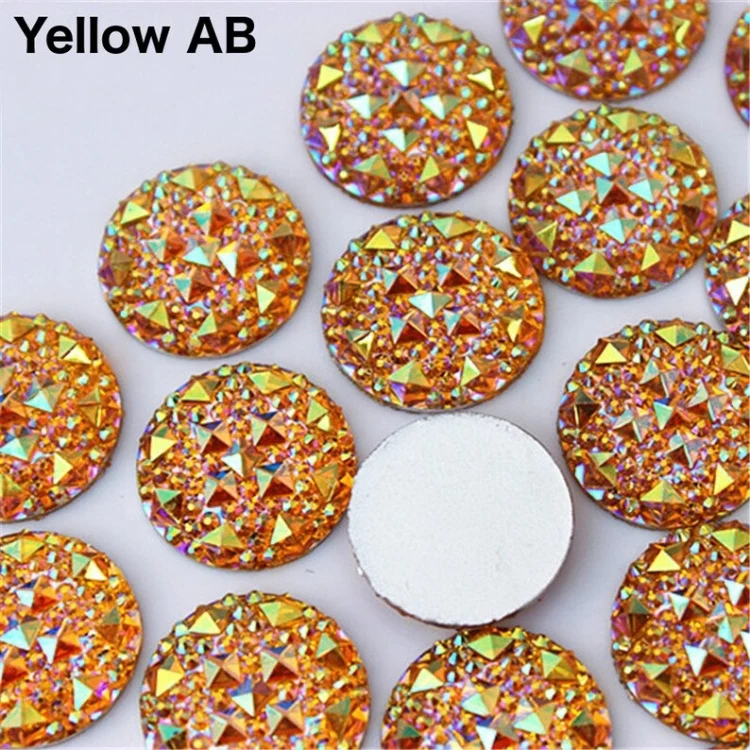 Special Effect Round Shapes AB Gummy Spike resin stones flat Faceted beads  sew on flat back acrylic rhinestones