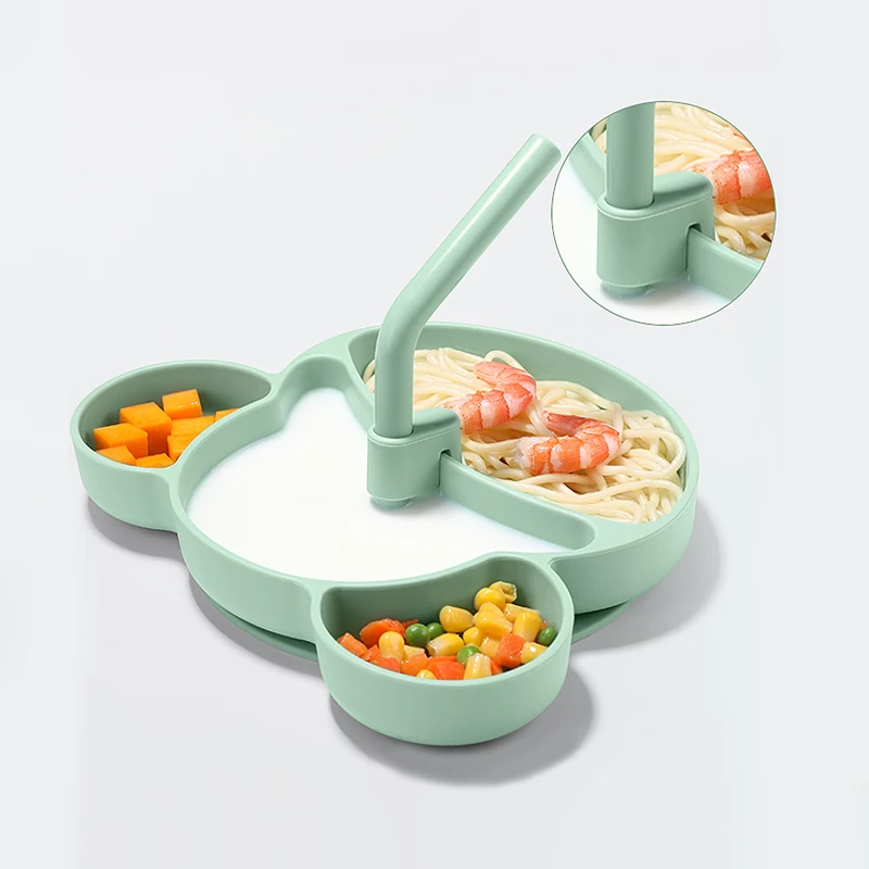 Детская мультяшная силиконовая тарелка для еды подсеточная дополнительная еда не вкус миска для риса КАПЛЕВИДНАЯ антигорячая посуда