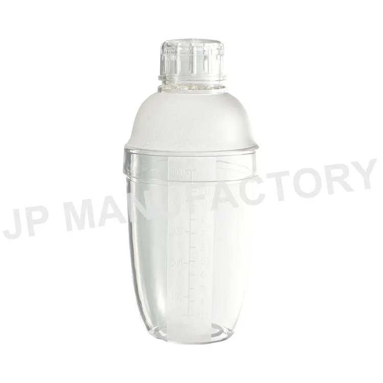 
Wholesale high quality scale mixer bottle shaker plastic clear shaker cocktail for bar 