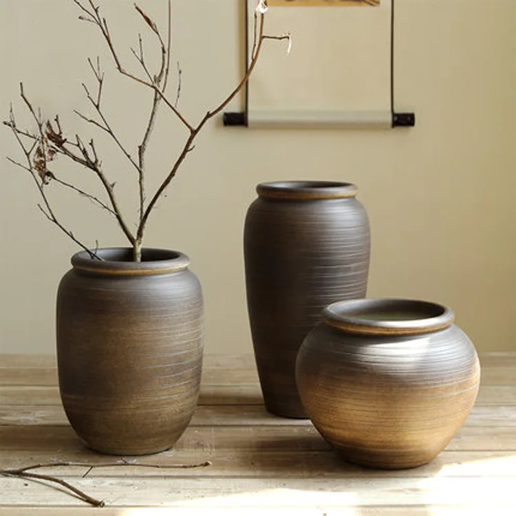 Japandi декоративная ваза Wabi-Sabi винтажная деревенская Бохо декор для цветов Минималистичная матовая