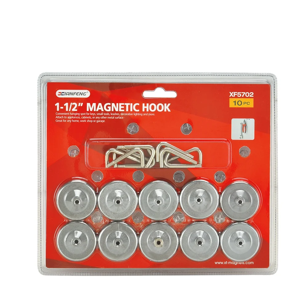 Magnetic Hooks Heavy Duty Strong Magnet with Hook for Fridge Super Neodymium Extra Strength Industrial Hooks XIANFENG