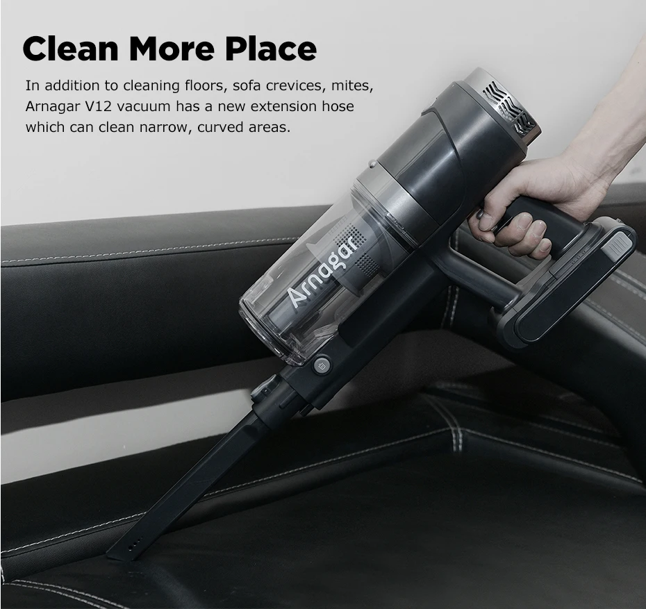 
2021 New Arnagar V12 Powerful Suction Cyclone/Hepa Filter cleaner dust Aspirator Handheld Wireless Vacuum Cleaner 