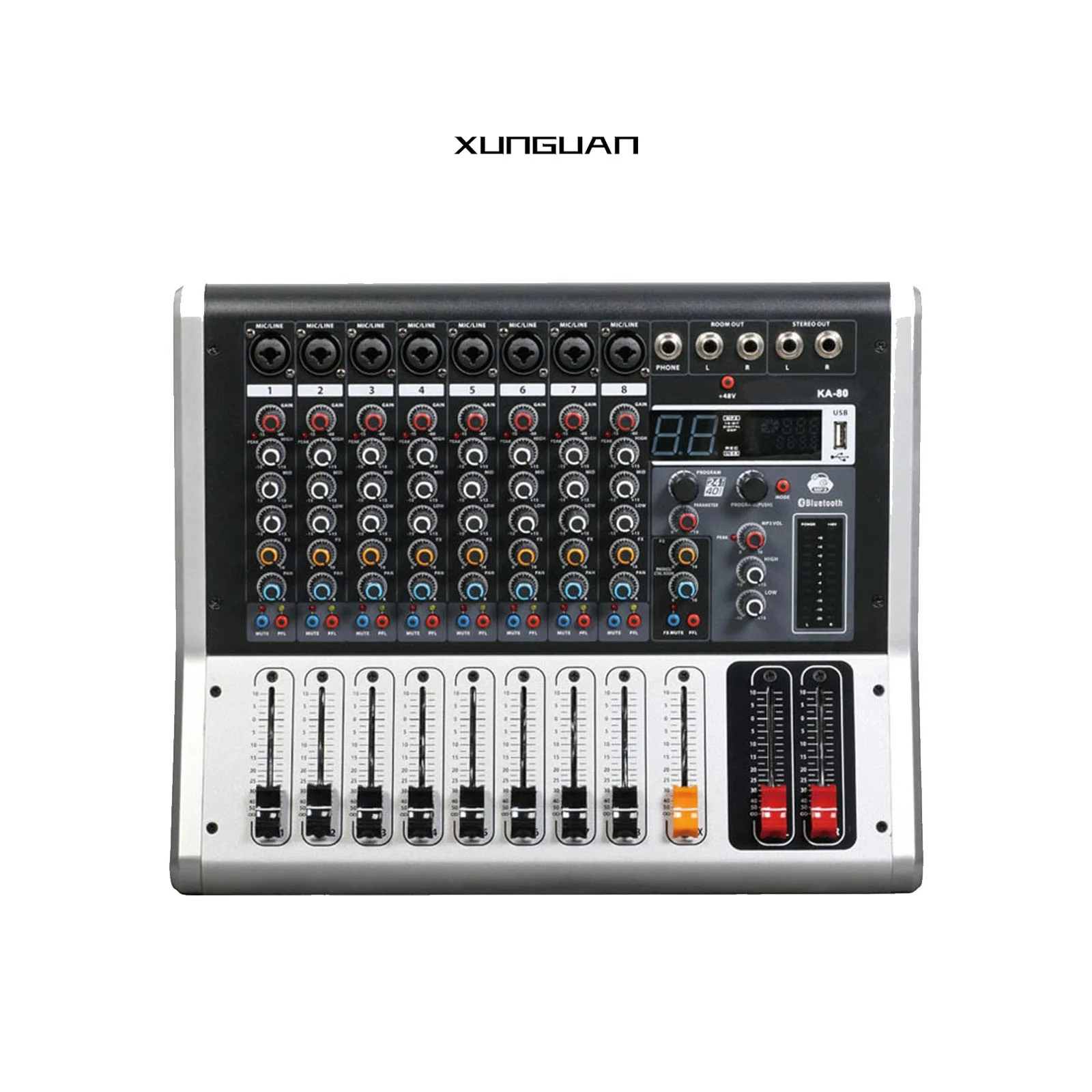 KA-80 красивый 8-канальный звуковой микшер 2CH * 250W с