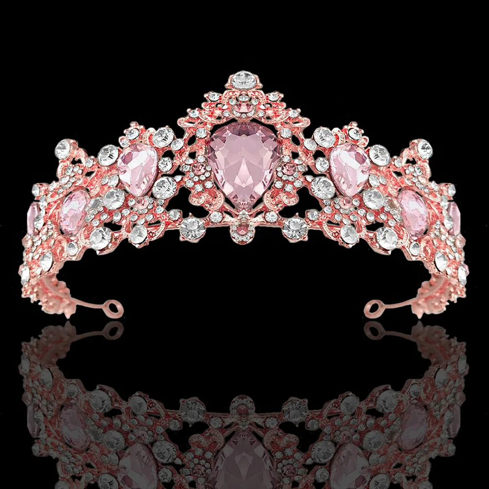 Genya Pageant Crown with Combs Rhinestone Queen Tiara for Women Bridal Party Halloween Costume Christmas