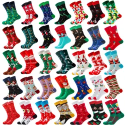 Christmas Socks Funny Xmas Santa Claus Tree Snowflake Elk Snow Cotton Tube Crew Happy Sock Men New Year socks