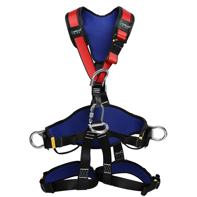 Self retracting lifeline full body harness with lanyard