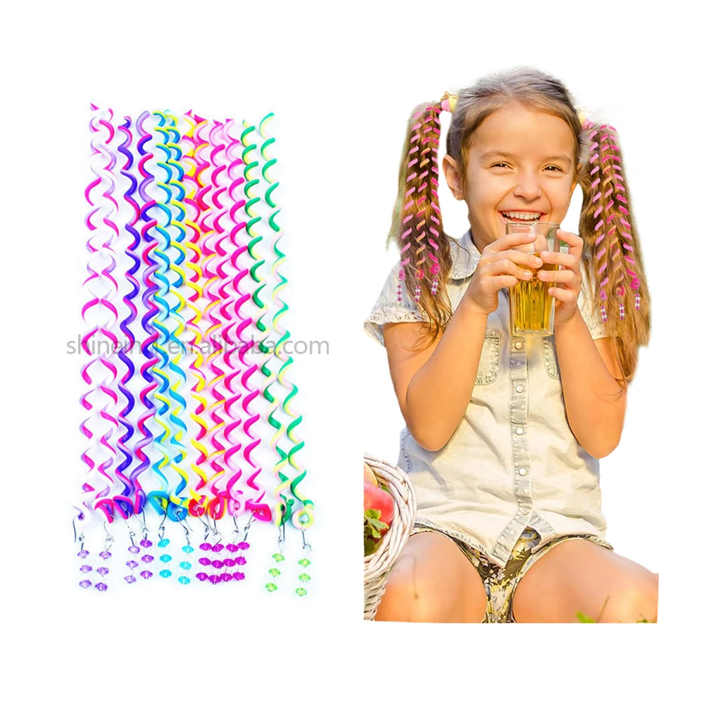 Wholesale Colorful Kids Girls Hair Braider Tool Polymer Clay Spiral Hair Curlers Braiding Hair Curling Tool Accessories