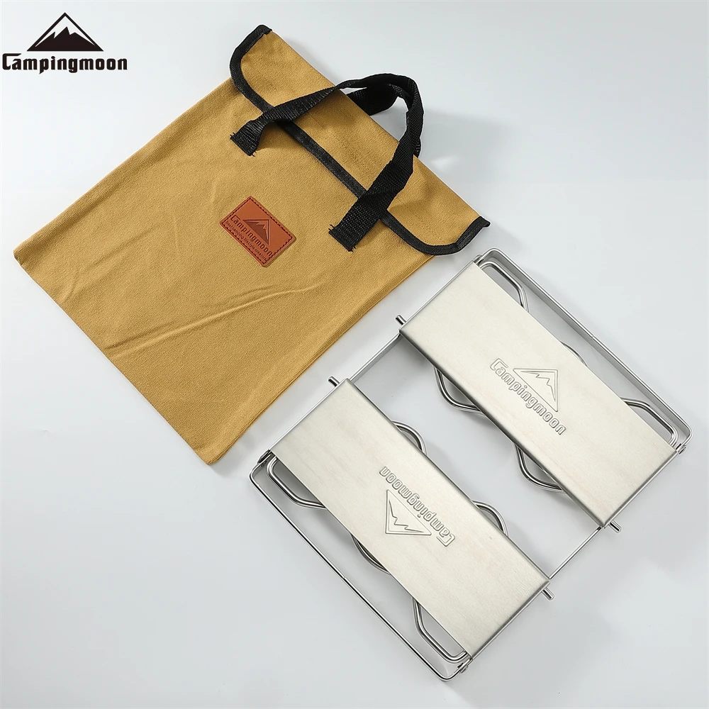 Outdoor Camping Multi-Function Windbreak Folding Storage Bracket Camping Console Stainless Steel Stove Rack BBQ Bracket