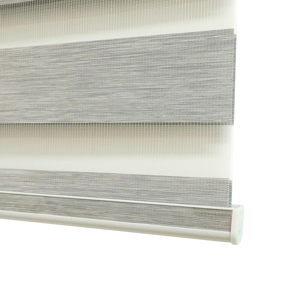 High Quality Custom Color Sunscreen Day Night Motor Motorized Window Zebra Blinds  Polyester Zebra Blinds For Windows