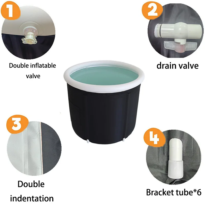 Складная ванна снаружи для летней надувной ванны со льдом, портативная Ванна из ПВХ, 75*75 см, оптовая продажа с фабрики