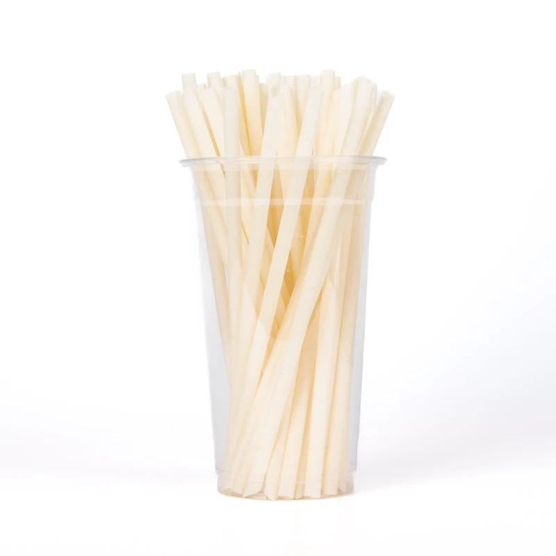LOKYO Biodegradable rice pla straws compostable milktea disposable straw with customize wrapper