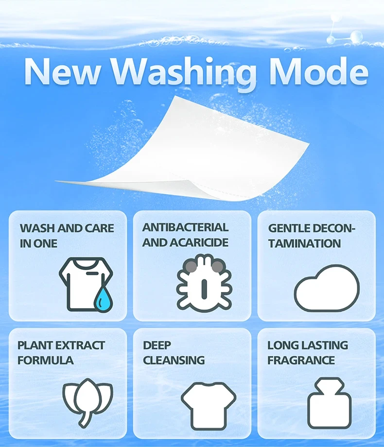 Laundry Sheet Washing Detergent Paper Soap Sheets Hypoallergenic Waterless Detergent in Sheets