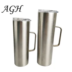 drinkware custom printed SS Skinny Tumbler with Handle Hot Sell Double Wall Vacuum Insulated Tumbler with Straw and Lid