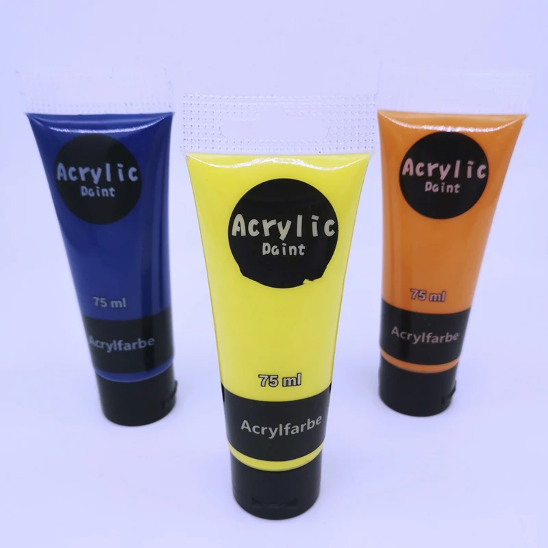 Professional Rich Pigment Art Supplies 75 Ml Plastic Tube Art Set Acrylic Painting Set