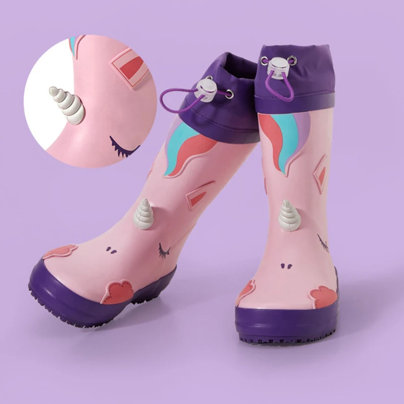 Unisex Kids Waterproof Rain Boots Cute Cartoon Animal Design Breathable and Lightweight for Autumn Work for Boys and Girls