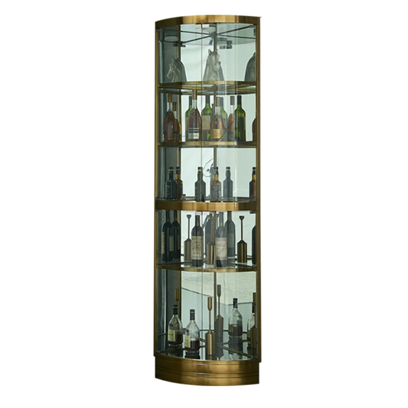 Модель настенного светильника Ggarden для комнаты, Роскошный домашний треугольный шкаф из нержавеющей стали, современный простой угловой винный шкаф для гостиной