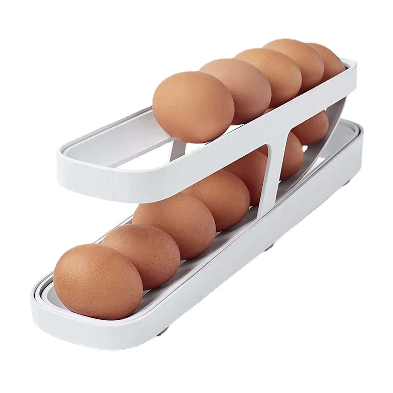 Jingyu 2 Tier Auto Rolling Egg Storage Container for Refrigerator