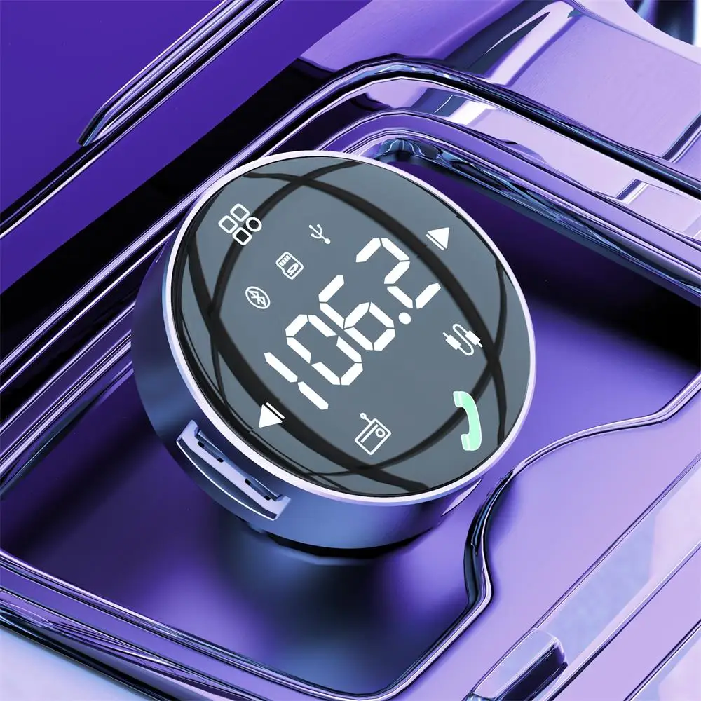 New FM Transmitter Car Wireless Bluetooth 5.0 FM Radio Modulator Car Kit 30W USB Type C Car Charger Handsfree Audio MP3 Player