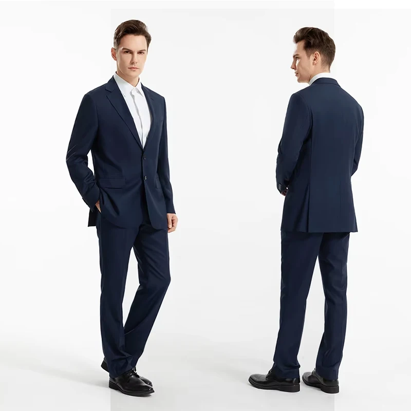 Hot Sale Two-Button Slim Fit Formal male clothes Black men suits for wedding groom wear Adults Business work