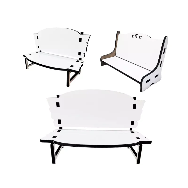 Sublimation Memorial bench blanks MDF wholesale DIY Customized Logo white memorial long bench sublimation