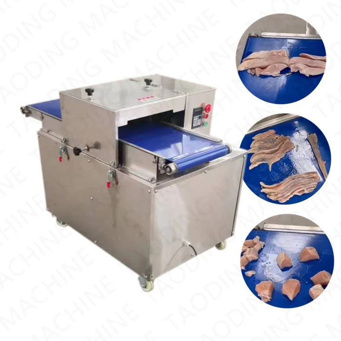 Houston Automatic fresh meat slicer chicken breast cutter pork meat strip cutting machine commercial beef meat slicing machine