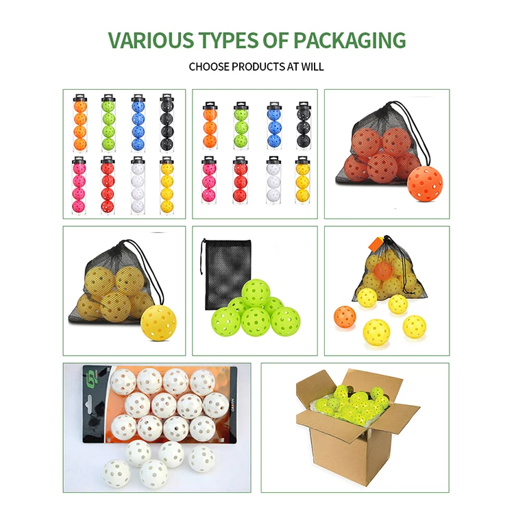 Spot Product hard pickleball balls 40 holes 26 holes pickleball balls high quality good quality With Wholesale new materials