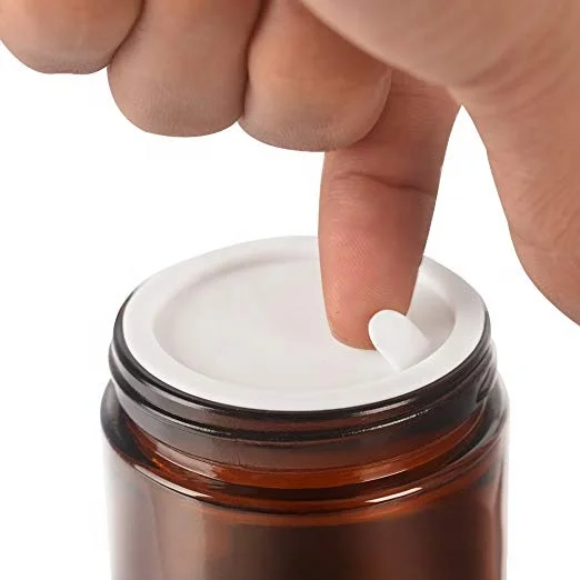 60ml  Amber Glass Round Jars with White Inner Liners and black Lids.Glass Jars Prefect for Cosmetics and Face cream Lotion