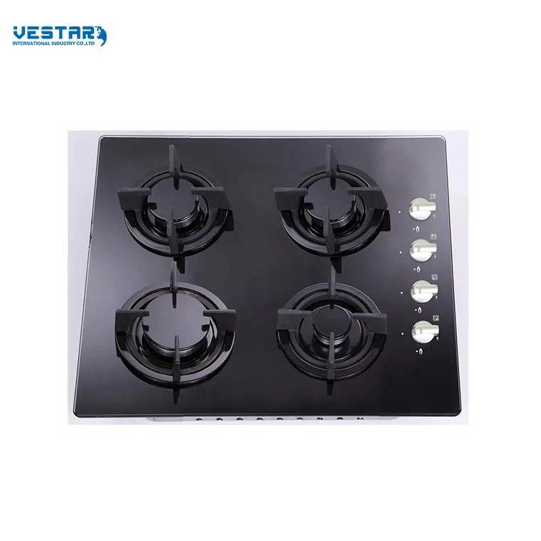 4 burners built in gas cooker hob black tempered glass cooktop best flame gas stove new for sale
