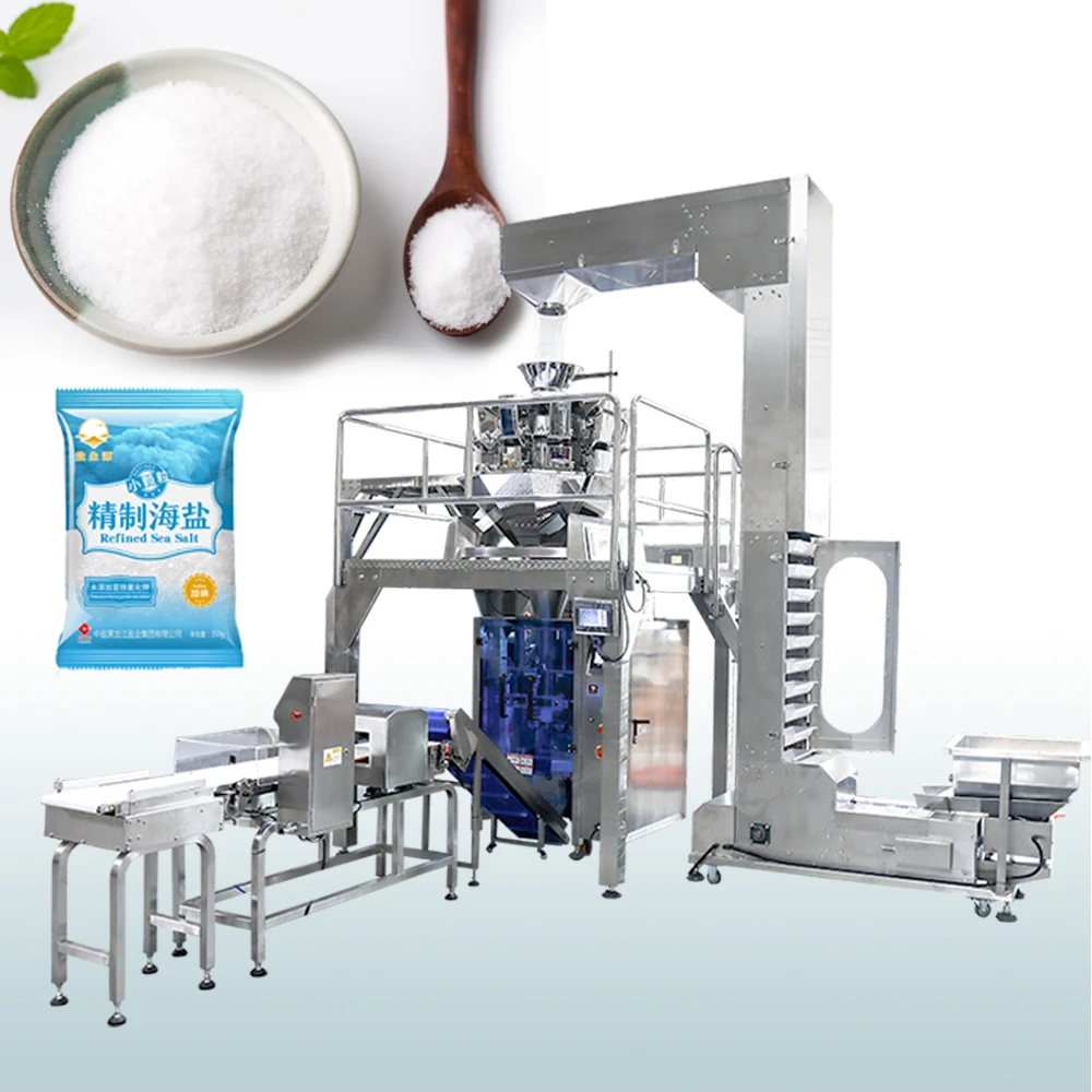 Factory price full automatic multihead weigher cashew nuts salad chips filling forming sealing hot seal packing machine