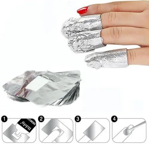 Nail Cleaning Foil Wraps Remover Polish Aluminum Foil Nail Art Soak with Cotton for Fingers and Toes