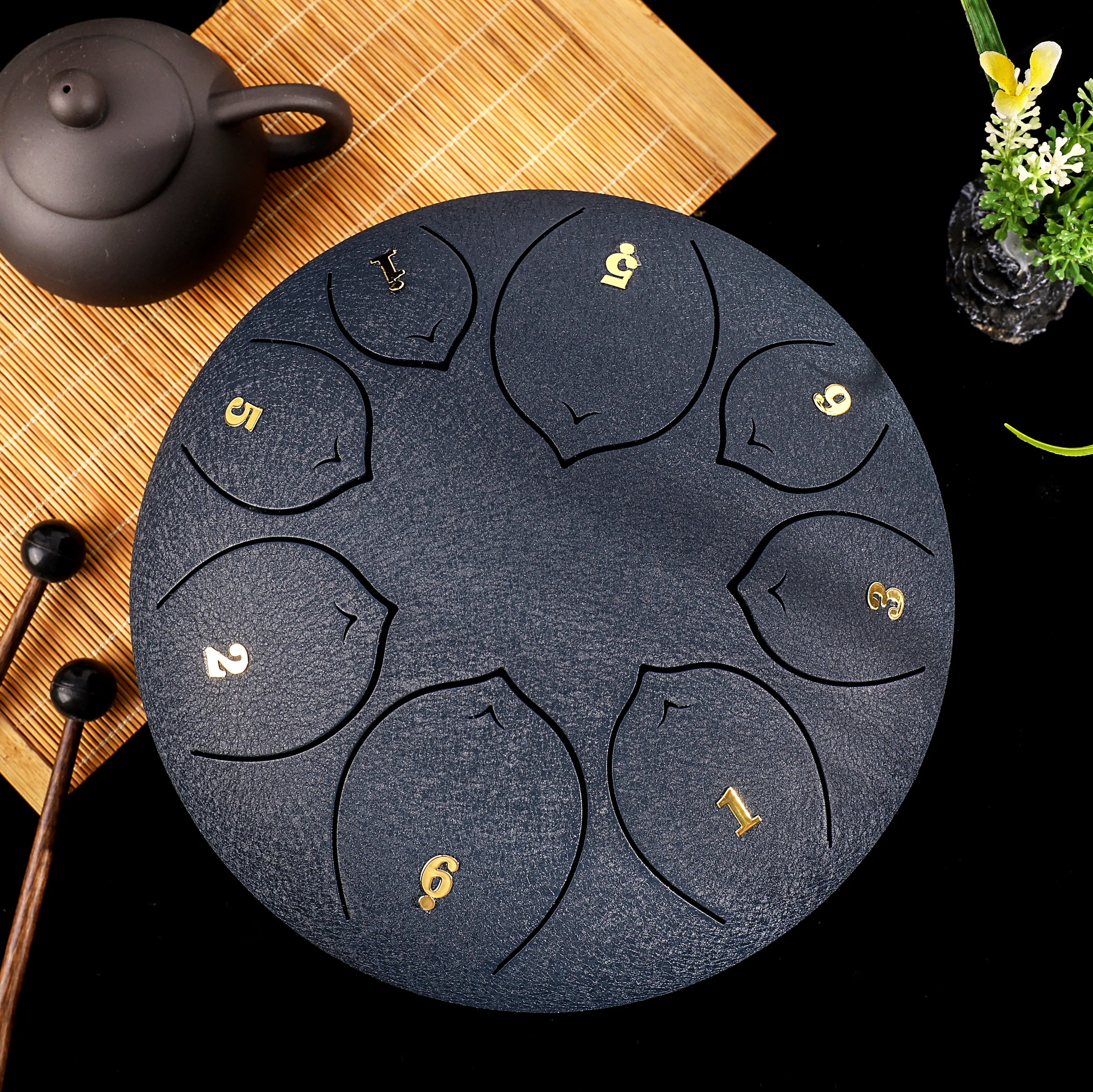 Factory offer new design 8 inch (20 cm) 8 tongue red hank drum F key balmy drum  steel tongue drum