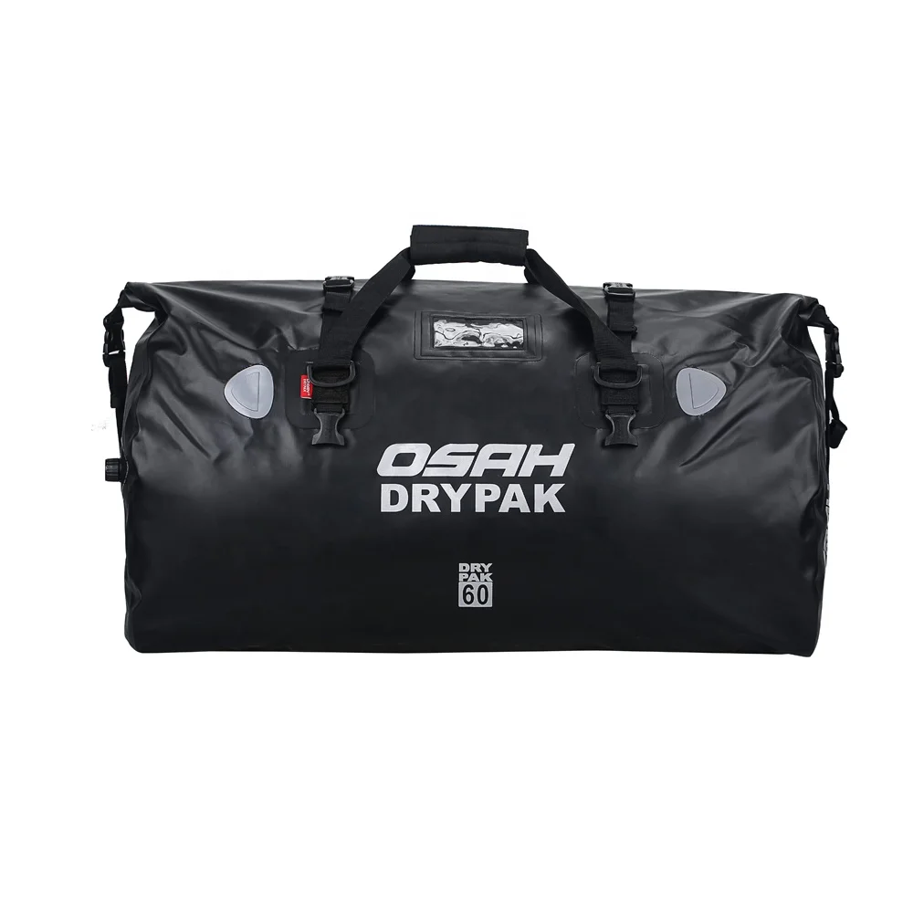Custom 60L  durable roll top waterproof motorcycle duffle rear bag