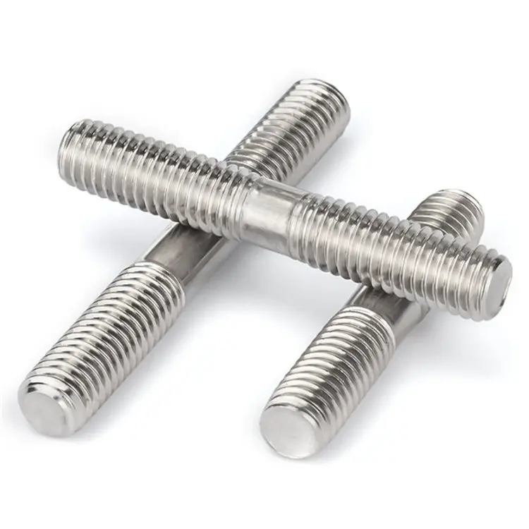 Stud Bolt Fastener Carbon Steel HDG Eg Black Zinc Plated A2 A4 Stainless Steel ASTM B8 with 8 Nut ASTM A193 B8m Stud Bolt