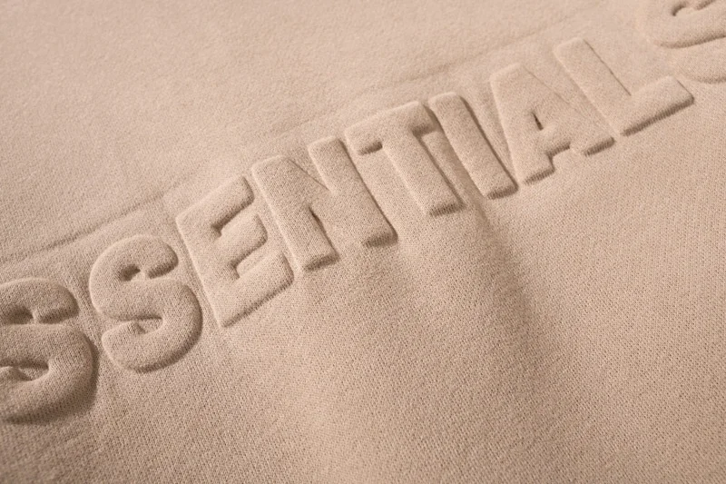 Cotton Fleece Embossed Hoodie Custom Embossed 3D Logo Thick Warm Cotton Fabric Essentials Hoodie Ic Essentials Hoodie Men