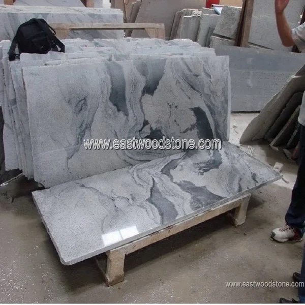 Polished Viscount white granite slab
