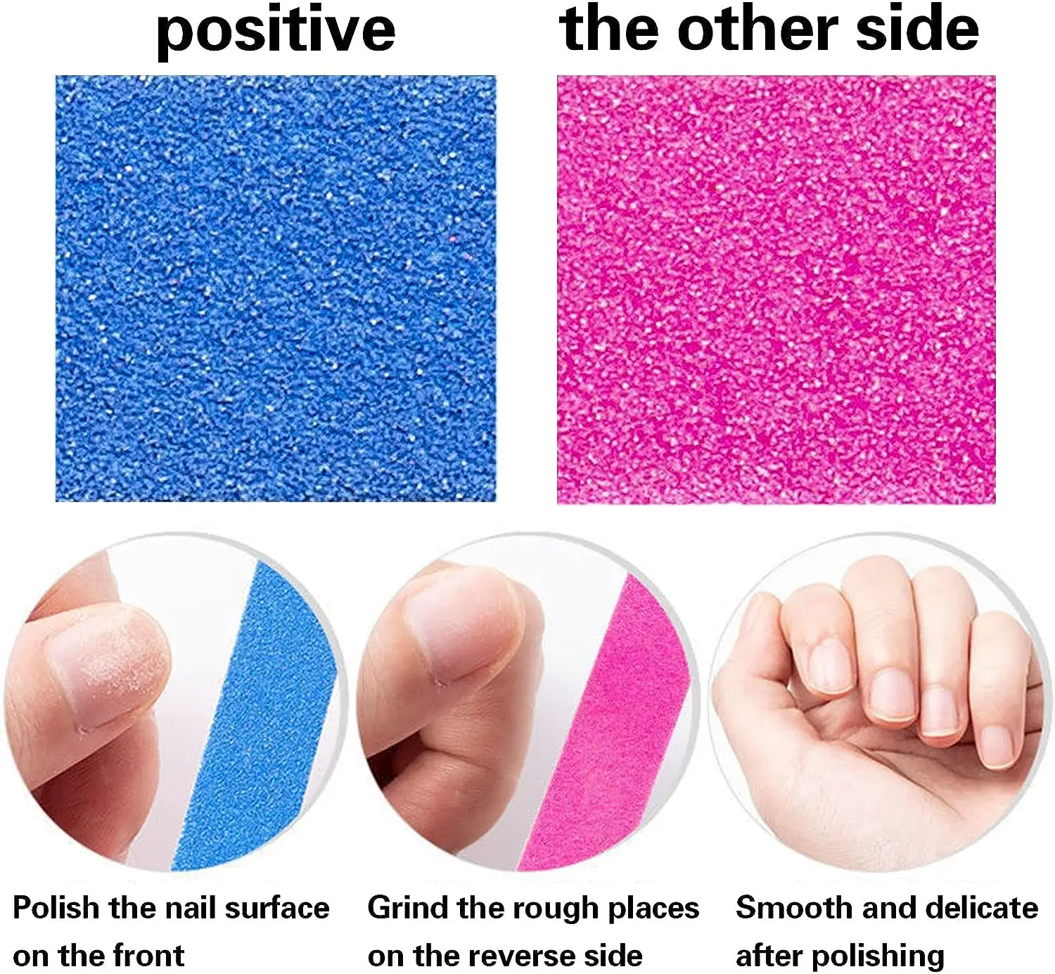 100Pcs Double-sided Nail Files Sandpaper for Nail Art Nail Tips Polishing Manicure Pedicure Tool