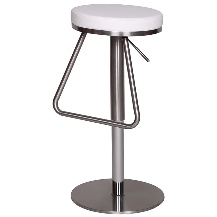 Brushed Stainless Steel Height Adjustable Stools Bar Chairs Modern Bar Chairs
