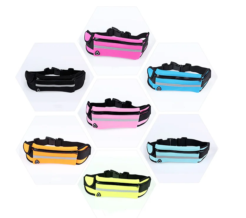 Slim Running Belt Fanny Pack Hiking Cycling Workout Reflective Runners Belt Jogging Pocket Belt Waist Pack Bag