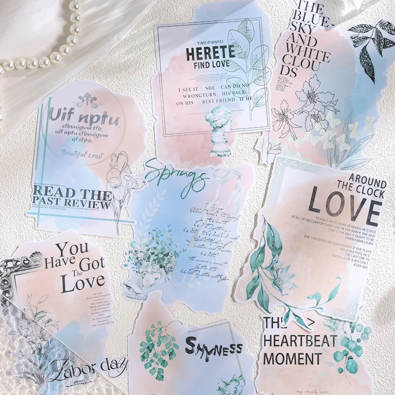 PVC Stickers Colorful Fantasy Artistic Junk Journal Decoration Custom Stickers Pack for Diary Mr. Paper 8 Pcs / Set