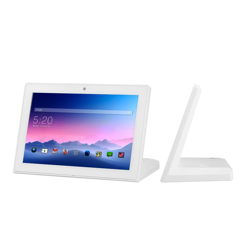 8 Inch Free Standing L-Type Desktop Android Teblet Poe Powered All In One  Tablet For Customer Feedback Pos Terminal Hotel Room