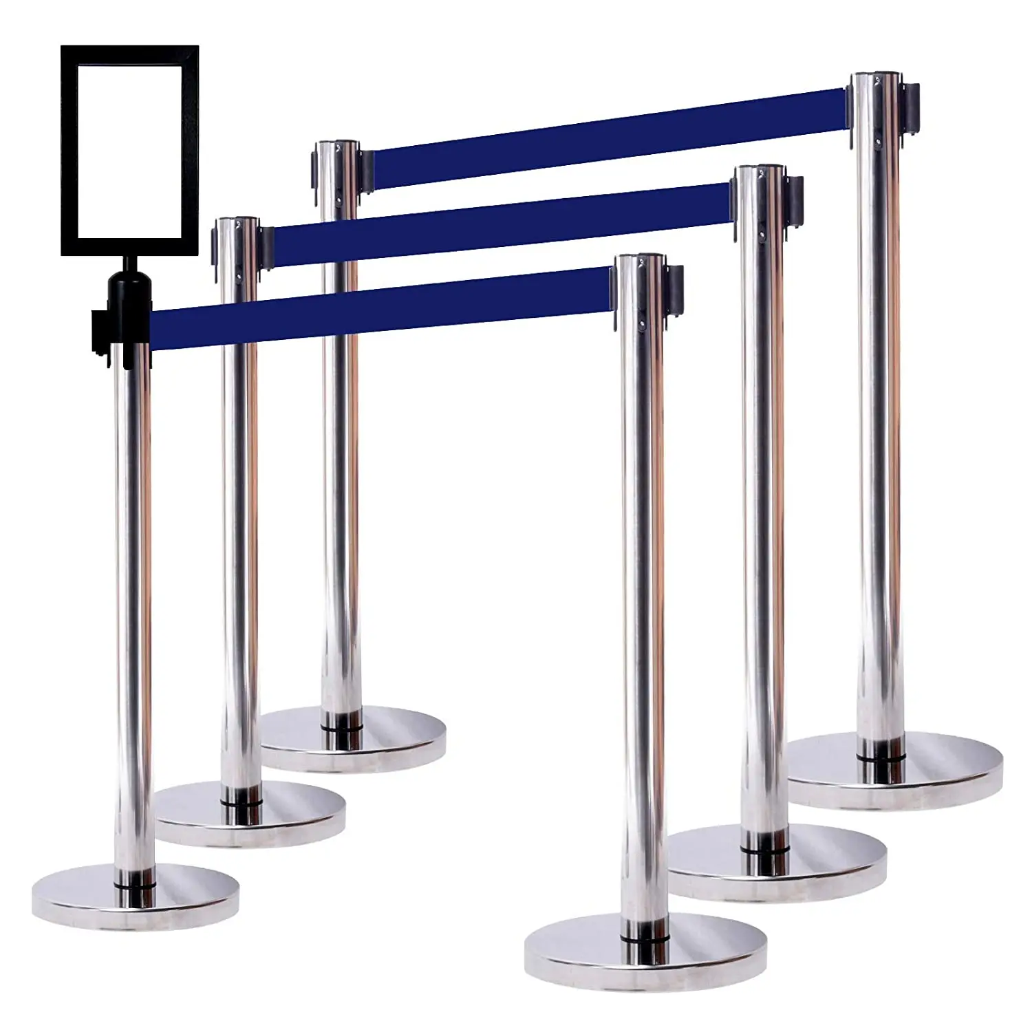 stainless steel Crowd control line belt barrier for airport checking